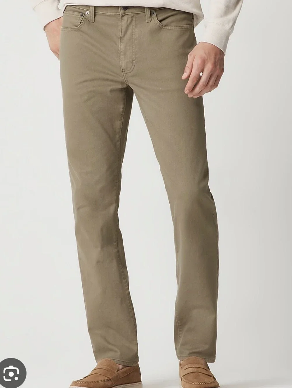 J. Crew Men's Straight-Fit Garment-Dyed Five-Pocket Pants - Olive